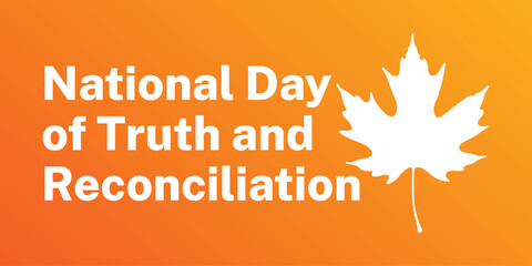 Every Child Matters Logo banner. National Day of Truth and Reconciliation background. Orange&nbsp;white&nbsp;color