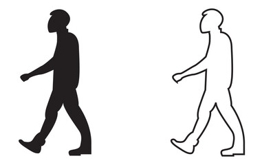 Walking man icon. isolated on white background. Vector illustration. EPS 10