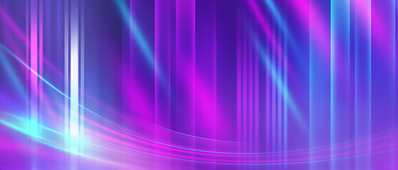 Bright abstract background with ultraviolet neon lines, waves, glow