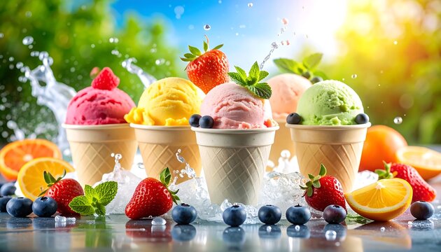 Colorful ice cream