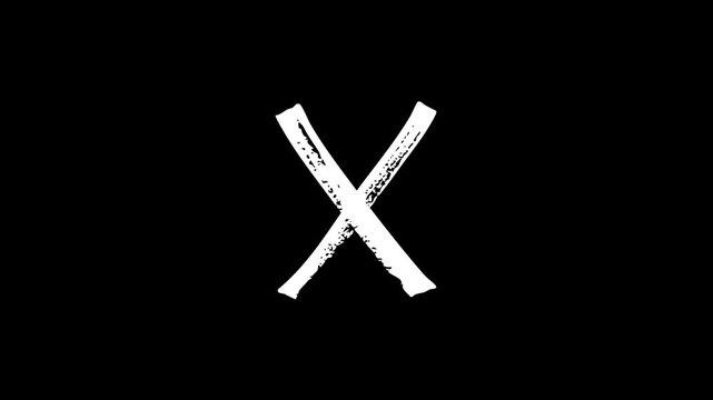 Animated wrong symbol with a red X cross mark. Motion graphic icon for incorrect answers, errors, failure, rejection, and denial of access.
