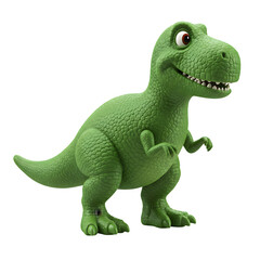 Fototapeta premium Green Dinosaur Toy Isolated on White or Transparent Background
