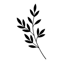 Fototapeta premium Botanical Branch Silhouette Art Graphic