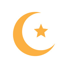 Golden Eclipse Crescent Moon and Star Logo with Dynamic Light Gradient