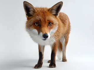 Obraz premium Ultra Realistic Red Fox Portrait in Studio Setting Capturing Unique Features and Details of Vulpes Vulpes