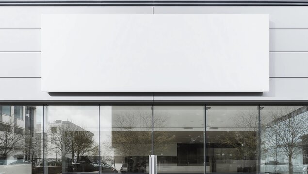 Blank white big rectangular box on shop mockup, sky background 