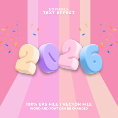 3d inflate colorful 2026 bold text effect