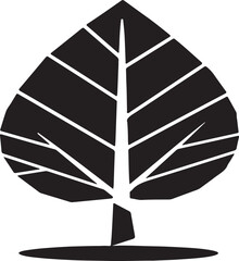 Black and White Geometric Leaf Icon Minimal Polygon Abstract Nature Symbol Vector Illustration for Eco Design and Botanical Concept.