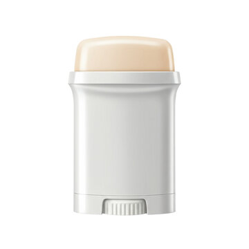 White plastic deodorant stick packaging isolated PNG with Transparent Background