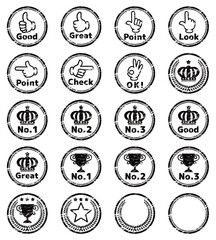 モノクロのスタンプセット