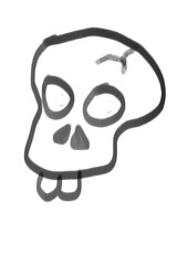 Hand-drawn skull doodle created in Krita. Fun and simple line art suitable for stickers, Halloween concepts, or educational drawing practice