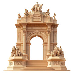 Obraz premium 3D front view illustration of a Monumento a los Fundadores Ecuador monument isolated on a white transparent background.