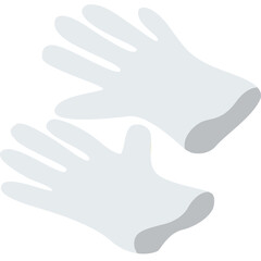 Pair of White Medical Examination Gloves on Transparent Background for Healthcare and Science Applications