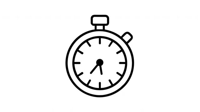 line icon of a classic analog stopwatch used for timing and measuring performance