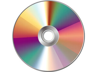 Colorful compact disc data storage media rainbow hues, Isolated On White Background, Png Transparent