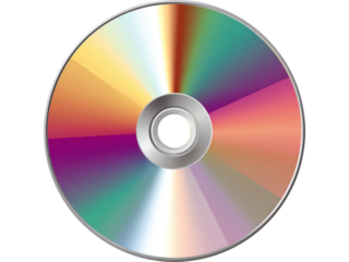 Colorful compact disc data storage media rainbow hues, Isolated On White Background, Png Transparent