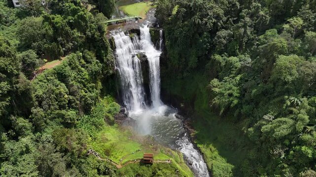 Tad yuang waterfall and landscape of natural in southern laos