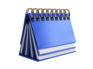 Blue spiral notebook stacked isolated black background, Isolated On White Background, Png Transparent