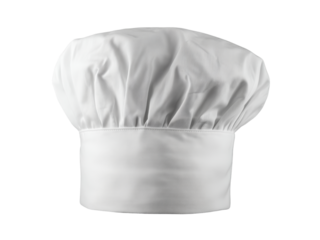 Classic white chef hat culinary cooking restaurant uniform, Isolated On White Background, Png Transparent