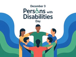 Inclusive Unity and Support Illustration Celebrating International Day of Persons with Disabilities