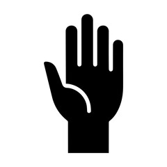 Obraz premium Open Hand Gesture Icon for Stop Halt Greeting or Warning Human Palm Symbol for Communication and Interaction Graphic Vector Illustration