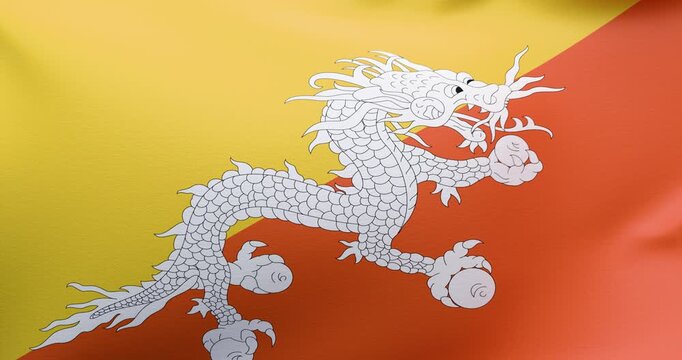 waving flag of Bhutan