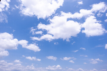clear blue sky background,clouds with background, Blue sky background with tiny clouds. White fluffy clouds in the blue sky. 
