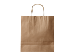 Brown paper shopping bag mockup isolated on black background, Isolated On White Background, Png Transparent