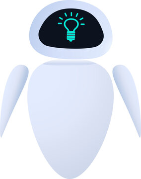 EVE Robot Showing Light Bulb on the Screen, Idea thinking, Wall-e
