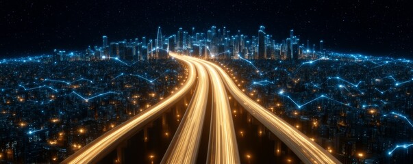 Global Stock Market Boosting Mega Infrastructure Project: Impressive Wide Shot View