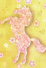 午　年賀状　干支　背景