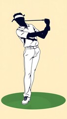 An active baseball player illustration with a boy drawing a sketch of the person in sport action