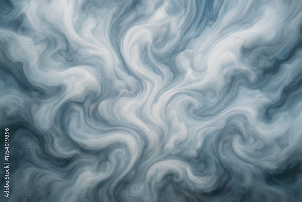 Wall mural abstract swirling light smoke texture with soft cloud-like patterns on a blue background creating a 