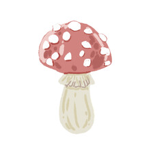 Whimsical Fly Agaric Mushroom Vector Illustration
