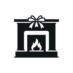 Flat Color Fireplace Graphic, vector, illustration.