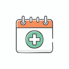Fototapeta premium Organize your wellness journey with this hand-drawn calendar icon, perfect for scheduling medical appointments and health reminders in a clear, accessible format for personal health management