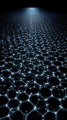 Obraz premium Illuminated Hexagon Grid Fading into Darkness