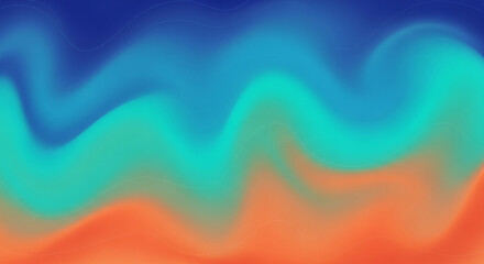 A captivating abstract background showcasing a gradient of deep blue, turquoise, and warm orange, evoking a sense of tranquility and natural beauty