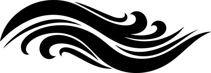 Fototapeta premium Abstract Black Wave Design with Flowing Lines and Curves.