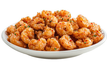 Crispy fried shrimp recipe delicious seafood appetizer dish on transparent background