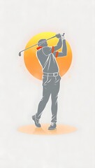 Worker in orange suit holding a baseball bat, golfer in the snow, and person playing violin are among the sport illustrations of people