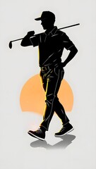 Vector illustration of a sport player silhouette