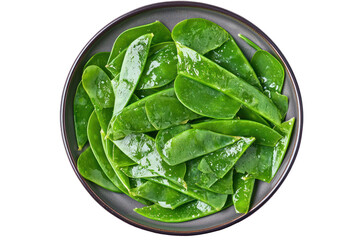 Fresh snow peas in a bowl healthy eating vegetable dish on transparent background