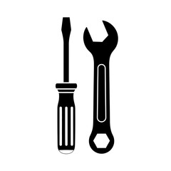 Wrench and Screwdriver Icon – Repair, Maintenance, and Tool Symbol Vector