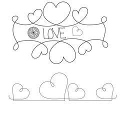 Heart shape line art
