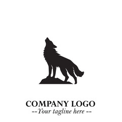Wolf Logo Symbol in Black on the White Background Minimalist Wild Animal Vector Illustration