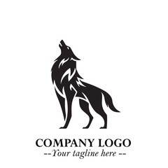 Wolf Logo Symbol in Black on the White Background Minimalist Wild Animal Vector Illustration