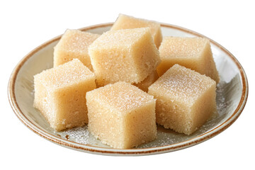 Delicious coconut squares dessert food sweet treat recipe on transparent background