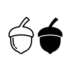 vector illustration of an acorn on white background