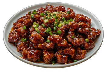 Delicious orange chicken chinese food takeout recipe asian on transparent background